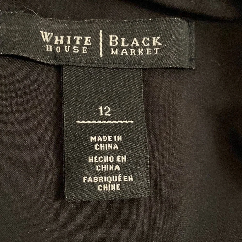 WHBM I White House Black Market black and White Graphic Squares Pencil Skirt - Picture 4 of 7